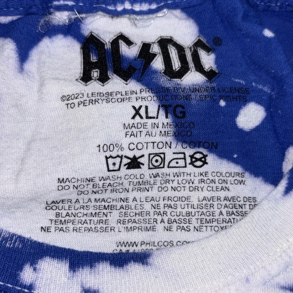 AC/DC Highway to Hell Blue Tie Dye T Shirt, Size XL, NWOT - Picture 3 of 9